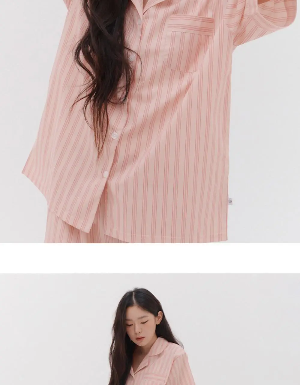 [곽민경 PICK] 오프아워 타이드리듬 글로시피치 반팔 잠옷 세트 (M / L / XL) 상세페이지 14